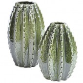Small Green Ceramic Cactus Vase  
